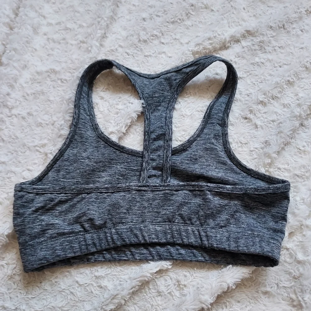Aviva Sport Gray Racerback Sports Bra Small Workout Gym Yoga Minimalist